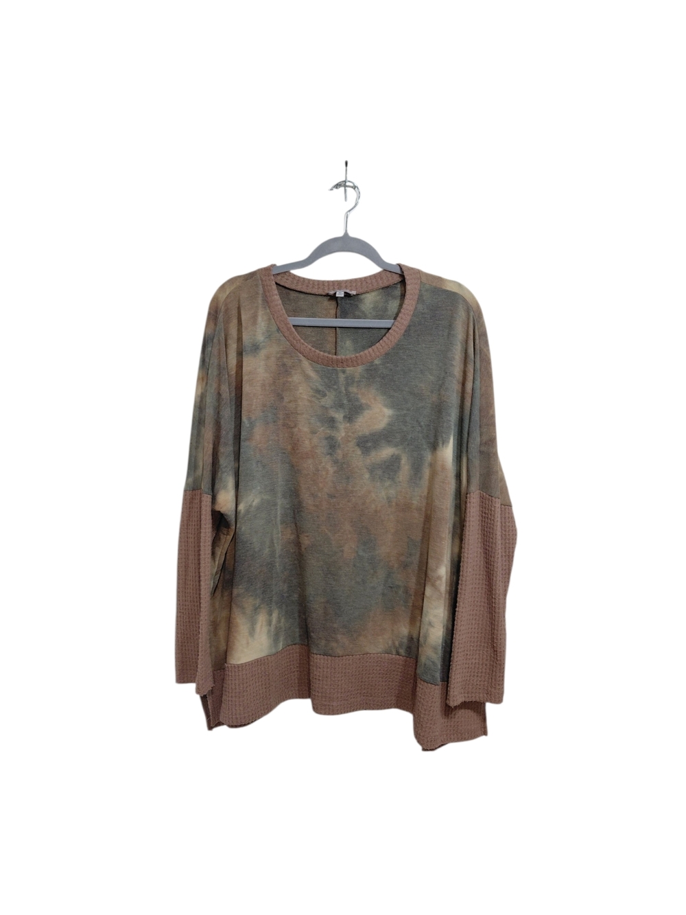 white birch Brown and Olive Tie-Dye Crewneck Sweater